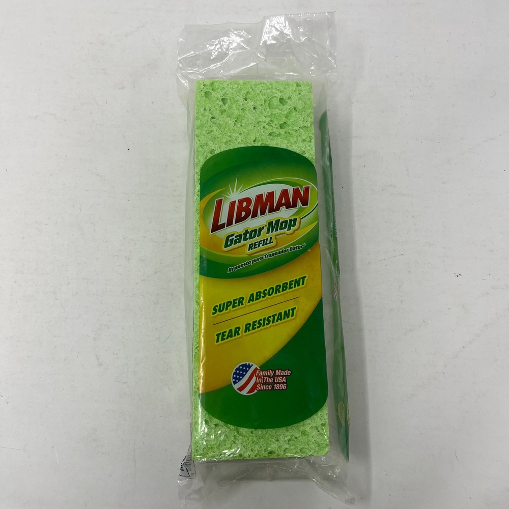 Libman Gator Mop Refill Green Super Absorbent Tear Resistant Sponge 03021